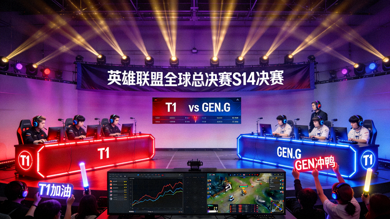英雄联盟全球总决赛S14决赛现场直播画面 - T1对阵GEN.G巅峰对决