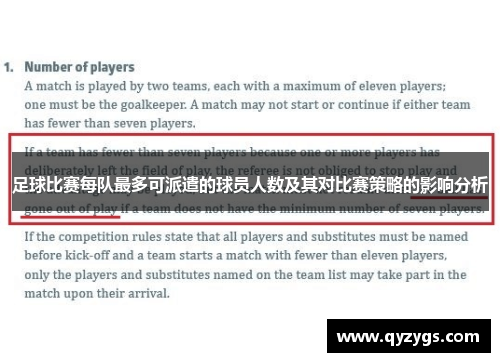 足球比赛每队最多可派遣的球员人数及其对比赛策略的影响分析